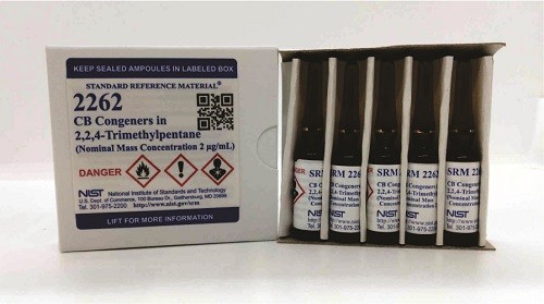 SRM 2262  2，2，4-三甲基戊烷中的氯化聯(lián)苯同系物標準品(標稱質(zhì)量濃度為2μg/mL)